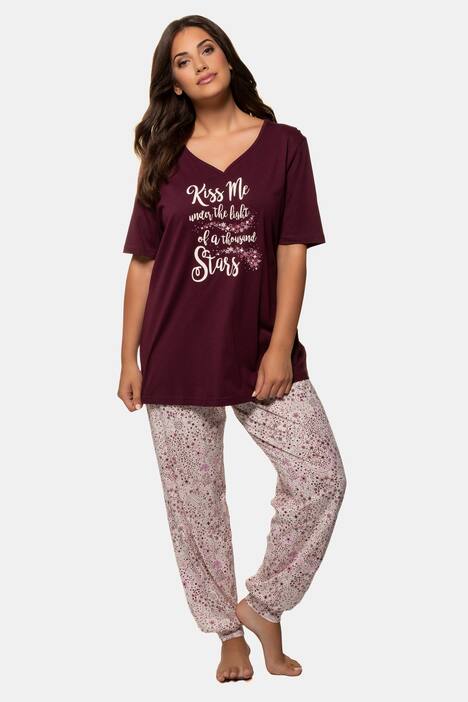 Pyjama, Motiv 'Kiss me', Sternenmuster, bis Gr. 66/68