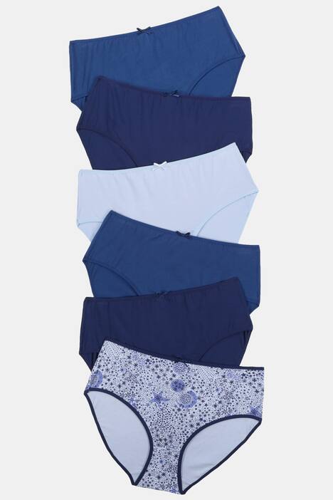 Slips, 5+1 gratis, Sternenmuster/ Blautöne