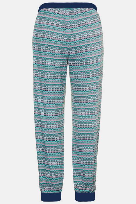 Pyjama, Zackenmuster, Pumphose, Elastiksaum
