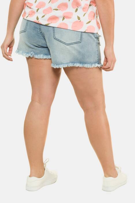 Jeans-Shorts, destroyed, Fransensaum, 5-Pocket