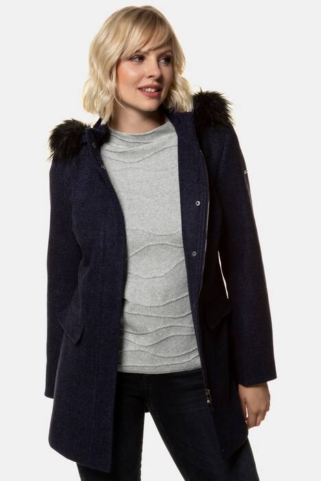 Jacke, Wollmischung, Webpelz, 2-Wege-Zipper