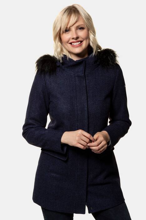 Jacke, Wollmischung, Webpelz, 2-Wege-Zipper