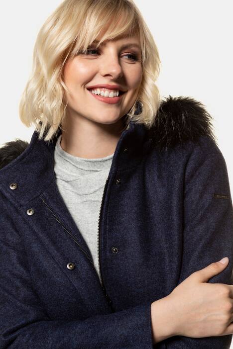 Jacke, Wollmischung, Webpelz, 2-Wege-Zipper