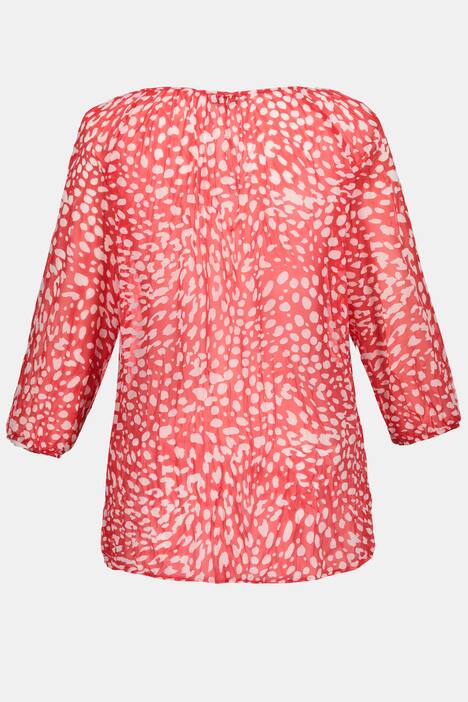 Bluse, Tupfen, Bindeband, leicht transparent, 3/4-Arm