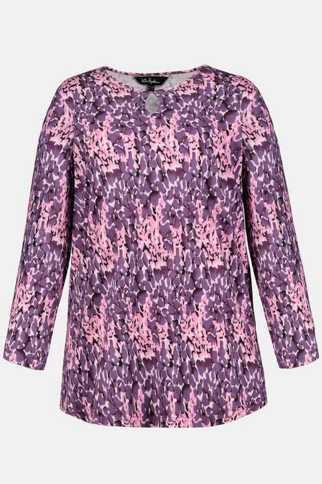 Purple Animal Print Long Sleeve Cotton Tee