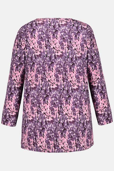 Purple Animal Print Long Sleeve Cotton Tee