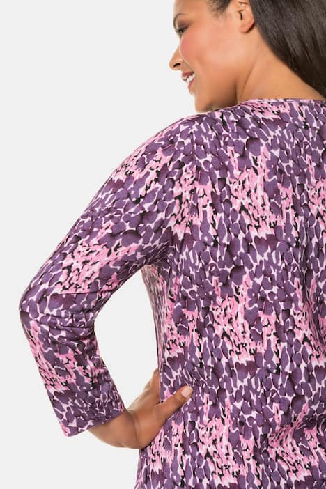 Purple Animal Print Long Sleeve Cotton Tee