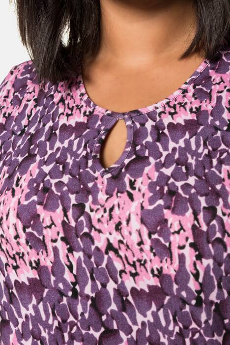 Purple Animal Print Long Sleeve Cotton Tee