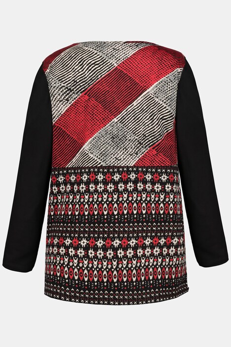 Shirt, V-hals, zijsplitten