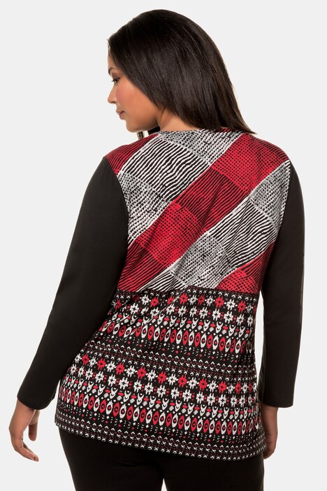 Shirt, V-hals, zijsplitten
