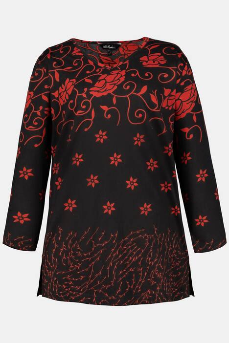 Shirt, gemixte Blütenmuster, lange Ärmel