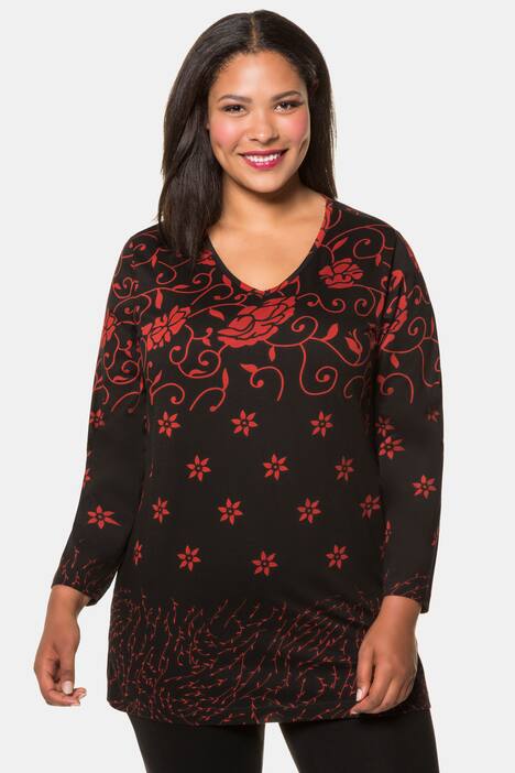Shirt, gemixte Blütenmuster, lange Ärmel