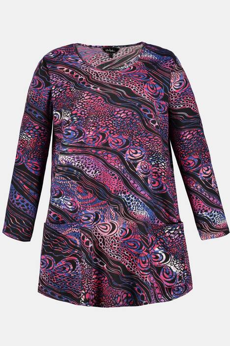 Shirt, grafisch gemustert, 2 Saumpockets, Langarm