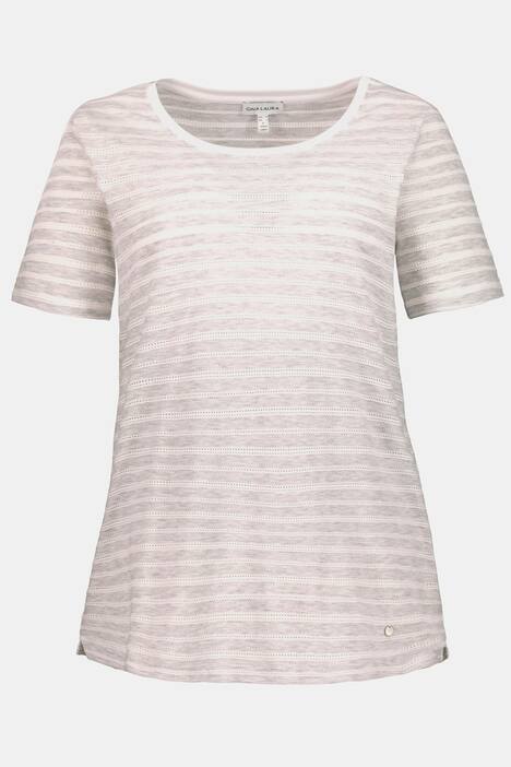 T-Shirt, Ajourstreifen, Oversized, Jersey