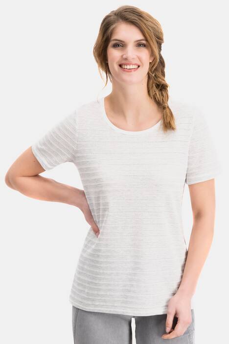 T-Shirt, Ajourstreifen, Oversized, Jersey