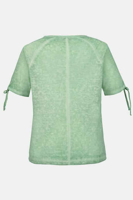 T-Shirt, Herzmotiv, Relaxed, Ärmelbänder, Saumtunnelzug