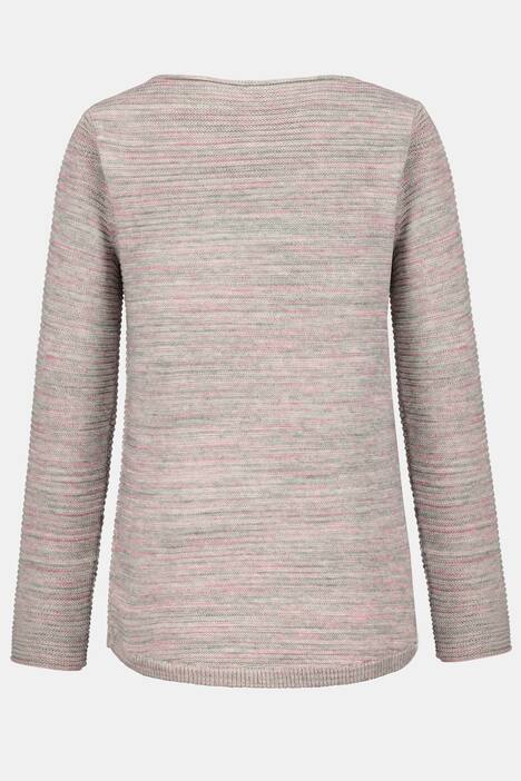 Pullover, Querrippen-Strick, meliert, Rollkanten
