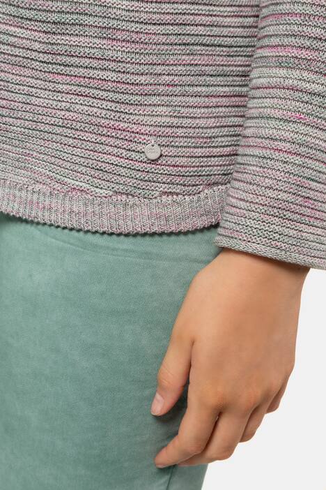 Pullover, Querrippen-Strick, meliert, Rollkanten