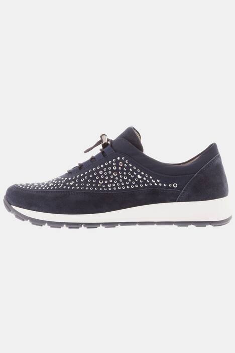 ARA Sneaker, Leder, Veours-Optik, elastischer Schnürung, Wechsel-Fußbett, Weite H