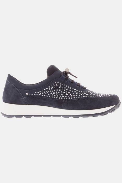ARA Sneaker, Leder, Veours-Optik, elastischer Schnürung, Wechsel-Fußbett, Weite H