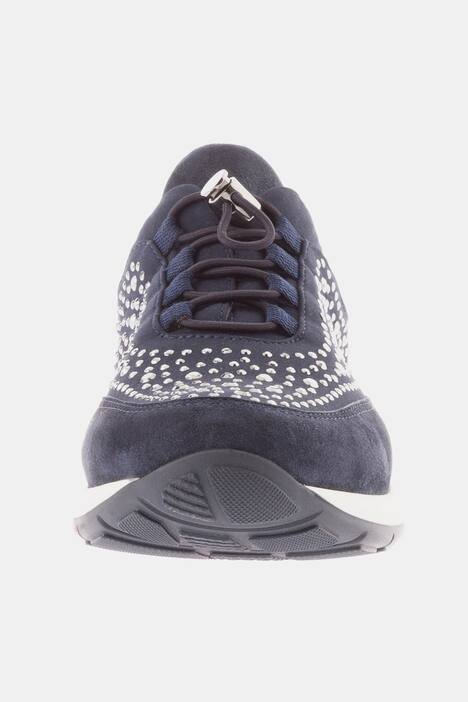 ARA Sneaker, Leder, Veours-Optik, elastischer Schnürung, Wechsel-Fußbett, Weite H