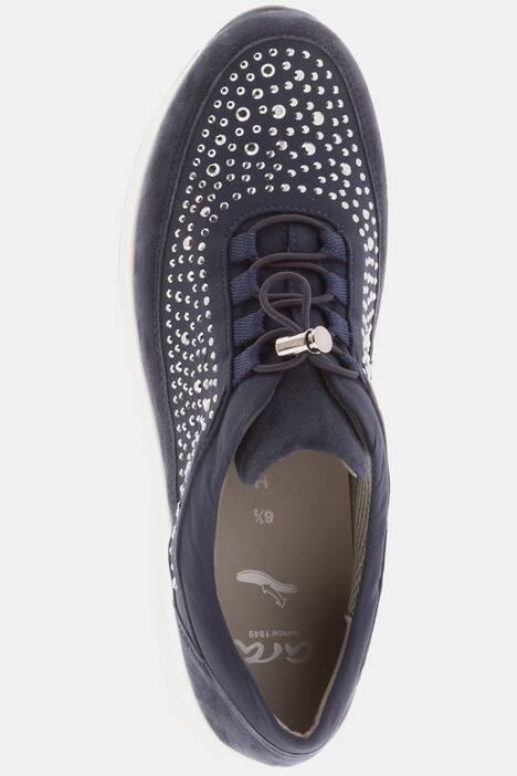 ARA Sneaker, Leder, Veours-Optik, elastischer Schnürung, Wechsel-Fußbett, Weite H