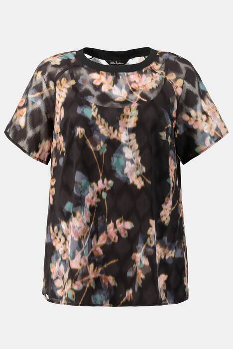 Muted Floral Raglan Sleeve Blouse
