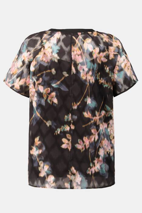 Muted Floral Raglan Sleeve Blouse