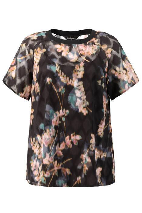 Muted Floral Raglan Sleeve Blouse