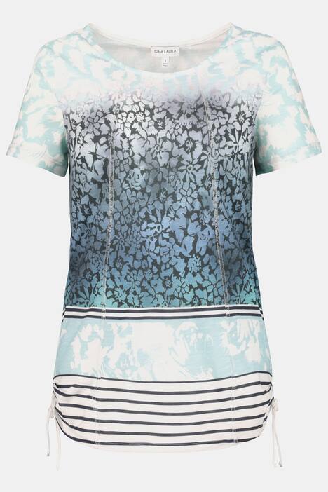 T-Shirt, Mustermix, seitliche Raffung