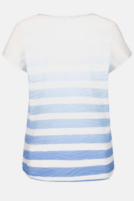 Shirt, Ausbrennerjersey mit Streifenmuster, Halbarm