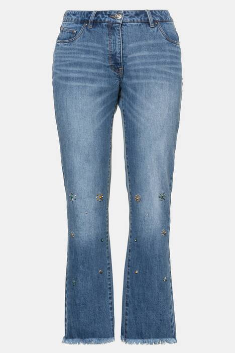 Jeans, vorgewaschen, Glitzersteinchen, 5-Pocket