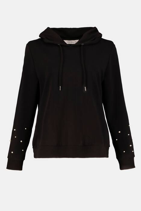 Pearl Accent Hooded Stretch Sweatshirt