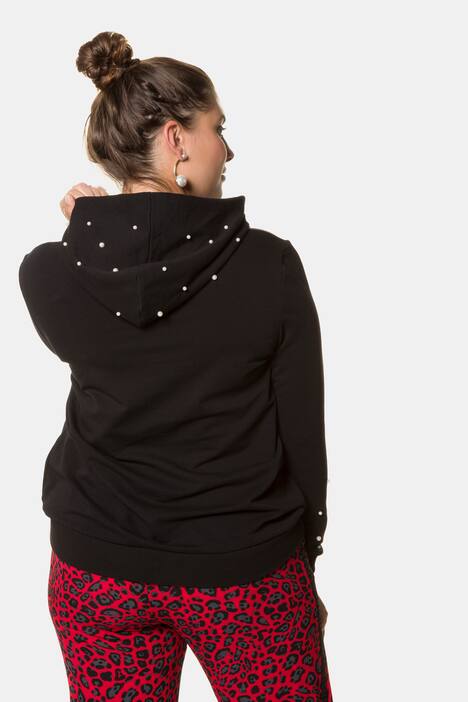 Pearl Accent Hooded Stretch Sweatshirt
