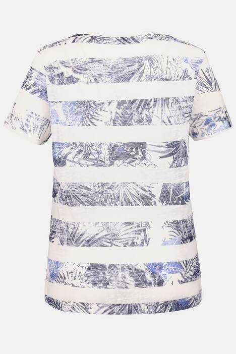T-Shirt, Musterstreifen, Regular, Keilausschnitt