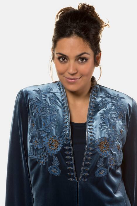Samtjacke, Perlenstickerei, Hakenverschluss, selection