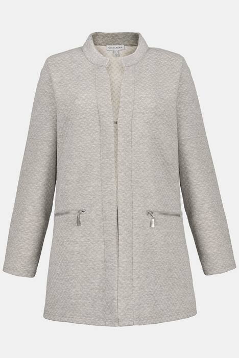Longblazer, Jacquard-Jersey, lange Form, Hakenverschluss