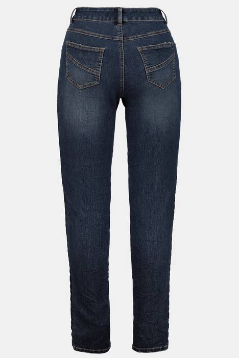 Jeans Julia, Crashlook, schmales Bein, Galonstreifen