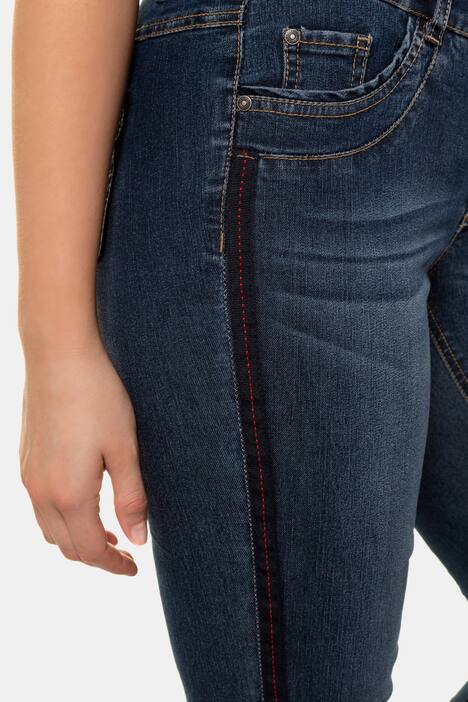 Jeans Julia, Crashlook, schmales Bein, Galonstreifen