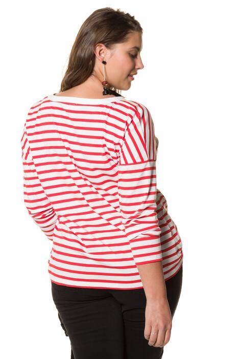 Shirt, geringelt, Stickschrift, Langarm