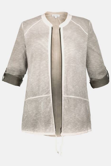 Jerseyjacke, Spray-Optik, helle Nähte, 3/4-Ärmel