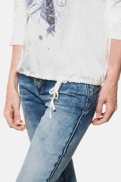 Shirt, Metallic-Stern, Oversized, Saumtunnel, 3/4-Arm