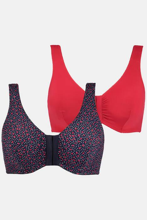 Bustiers, 2er-Pack, rot/Tupfen, C/D-Cup