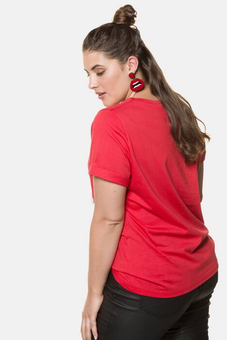 Cool Embroidered Round Neck Cotton Knit Tee