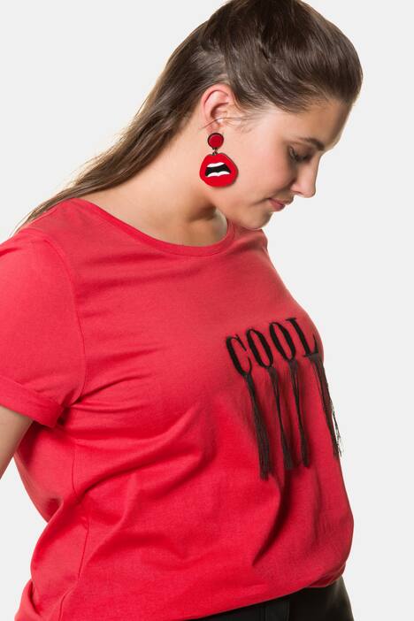 Cool Embroidered Round Neck Cotton Knit Tee