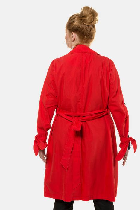 Trenchcoat, Mantel, Colorstreifen, Bindegürtel, Langarm