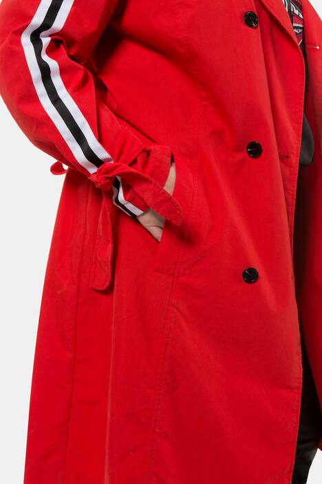 Trenchcoat, Mantel, Colorstreifen, Bindegürtel, Langarm