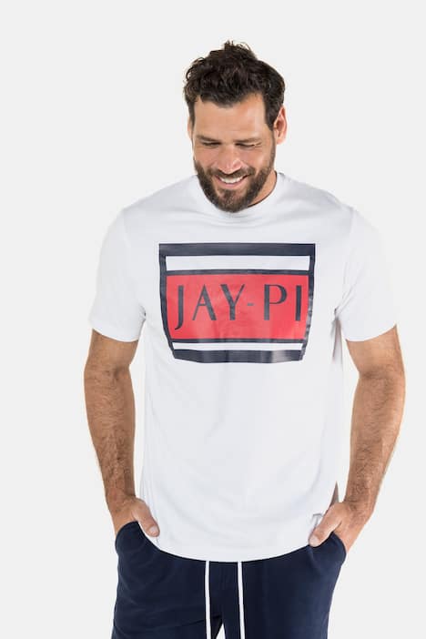 Jay Pi Logo Round Neck Short Sleeve Cotton Knit Tee
