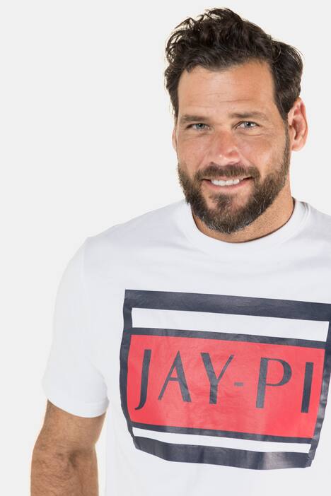 Jay Pi Logo Round Neck Short Sleeve Cotton Knit Tee