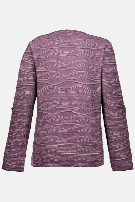 Sweatjacke, cool dyed, Strukturwellen, Langarm